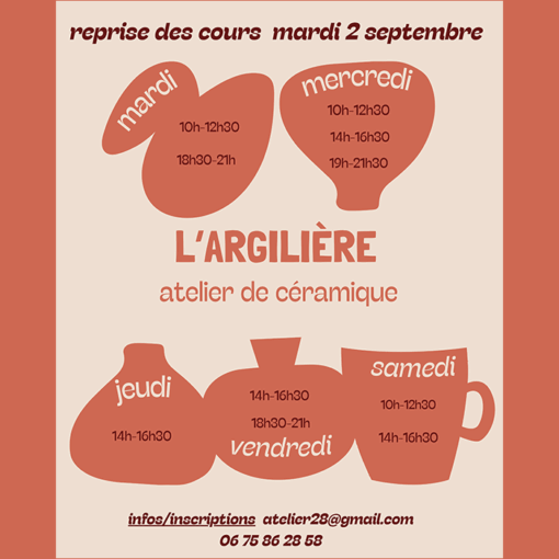 Reprise des cours céramique 2025